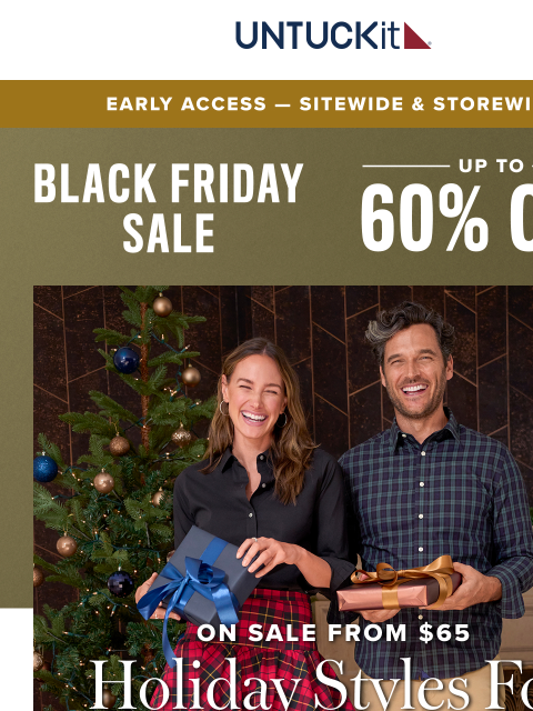 untuckit newsletter: Up To 60% Off Your NEW Holiday Look 👀