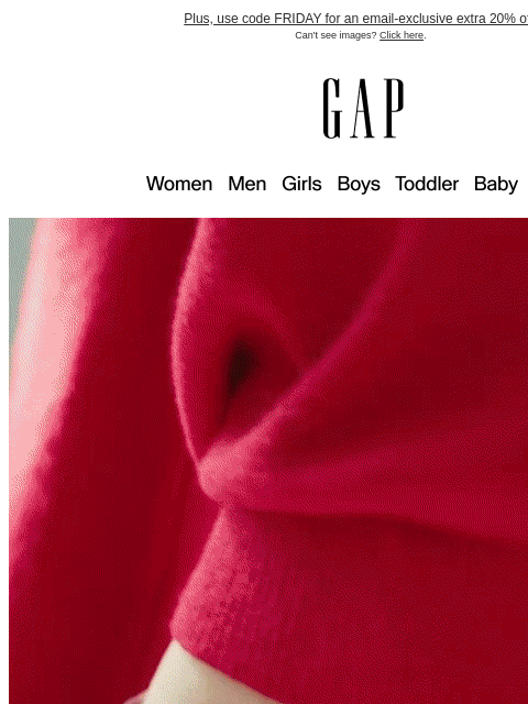 gap newsletter: Black Friday just dropped: 40% off everything + 60...