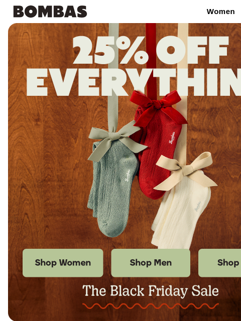 bombas newsletter: Hey, 25% Off Is Still On