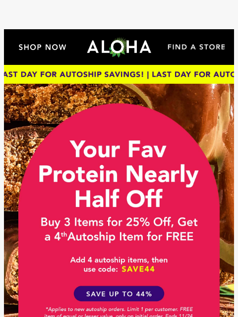 aloha newsletter: Last call for up to 44% off