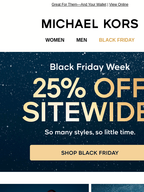 michaelkorsmail newsletter: Win At Gifting With 25% Off 🎁