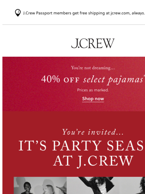 jcrew newsletter: The holidays look good on you
