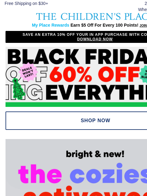 childrensplace newsletter: Just Dropped: New Active in BRIGHT Colors