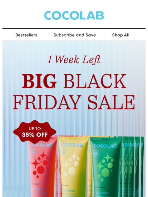 cocolab newsletter: 1 week left: shop our BIGGEST SALE OF THE YEAR