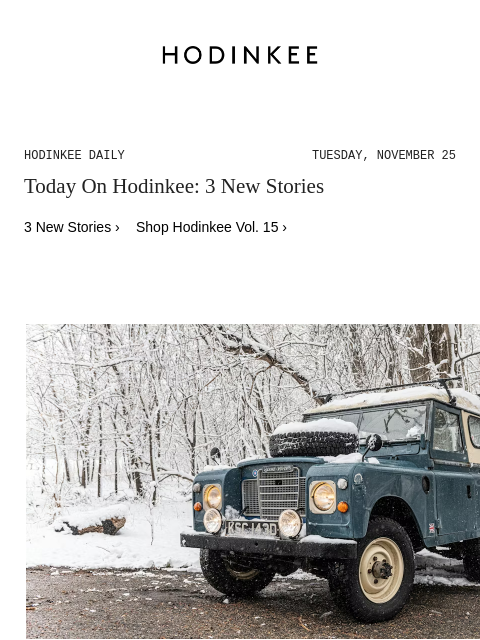 hodinkee newsletter: Hodinkee Daily | 11/25/2025