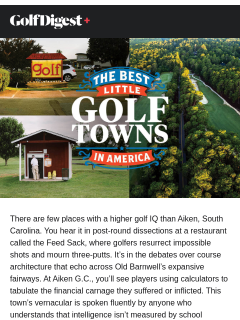 golfdigest newsletter: The town with the highest golf IQ