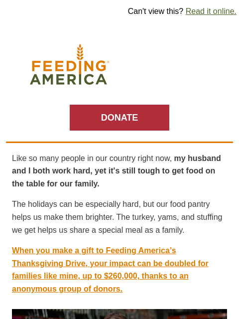 feedingamerica newsletter: Helping families like mine focus on what matters