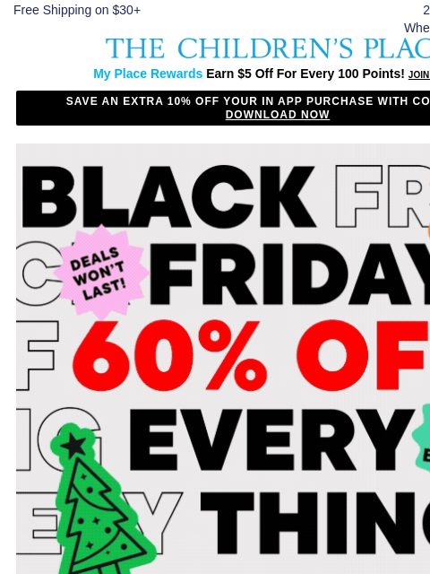 childrensplace newsletter: Merry & Matching Holiday Jams: $15 & Under🎄