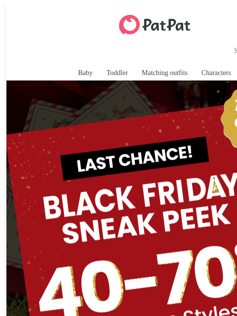 patpat newsletter: 🎁 Black Friday Sneak Peek — 40–70% Off Christmas ...
