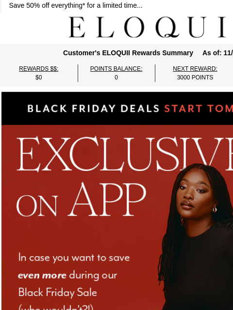 eloquii newsletter: Click for EXCLUSIVE Black Friday perks 👀
