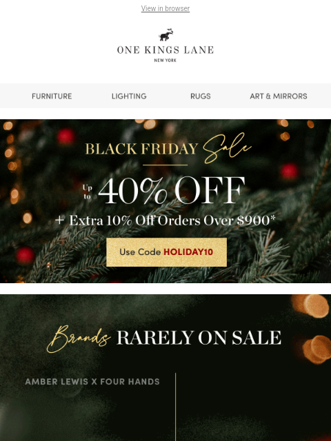 onekingslane newsletter: Amber Lewis x Four Hands, Visual Comfort + More ⚡️...