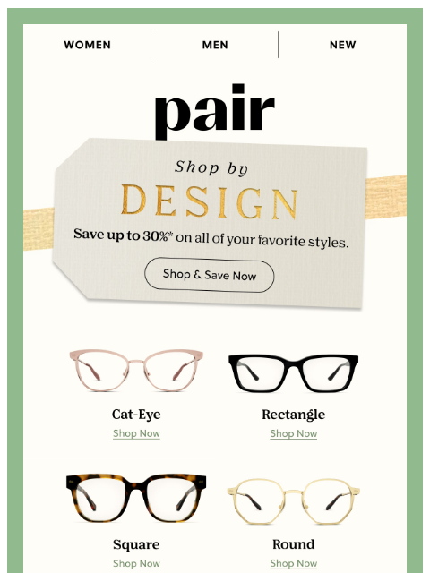 paireyewear newsletter: Shop By Design🎨