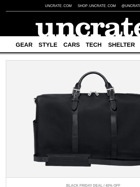 uncrate newsletter: Stuart & Lau Monaco Weekender Bag & more