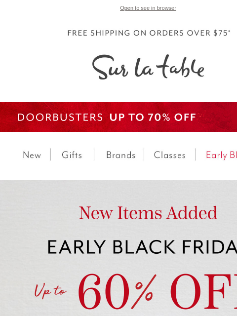 surlatable newsletter: Unwrap Early Black Friday Savings While You Can