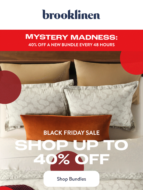 brooklinen newsletter: Up to 40% Off an ENTIRE NEW BED