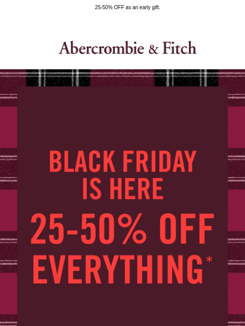 abercrombie newsletter: Since you've been good all year...