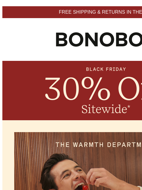 bonobos newsletter: Your 30% Off Outerwear Upgrade Is Here
