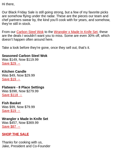 madeincookware newsletter: Black Friday Deals You Might Have Missed