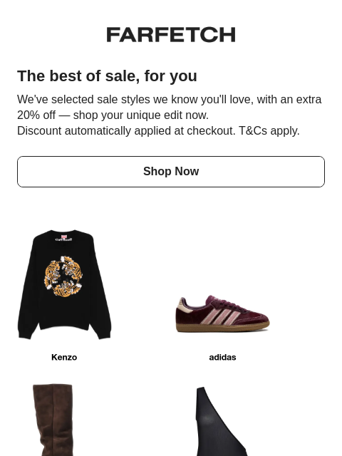 farfetch newsletter: Edited for you
