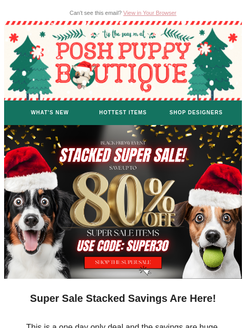poshpuppyboutique newsletter: Today Only 🤯 Super Sale Stacked 50% + 30% Off