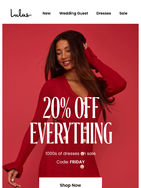 lulus newsletter: 1000s of dresses are 20% off