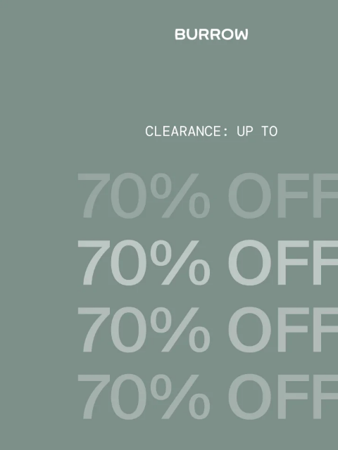 burrow newsletter: UP TO 70% OFF