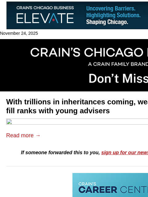 crainalerts newsletter: Wealth managers staff up for $84T inheritance tran...