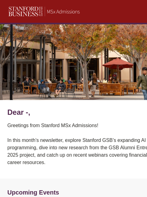 stanford newsletter: Around the GSB | November 2025