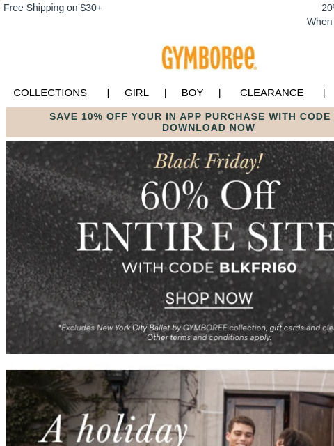 gymboree newsletter: Black Friday 💖 60% OFF the Holiday Shop