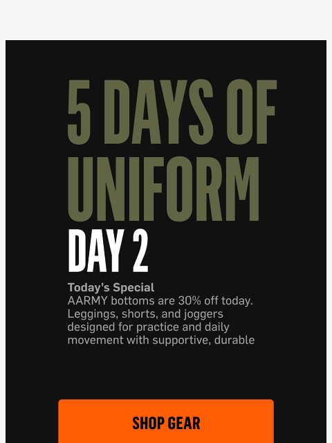 aarmy newsletter: 💥 Save 30% on Bottoms – Today Only!