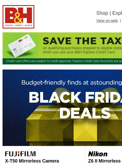 bhphotovideo newsletter: New Holiday Deals: Cameras, Lenses, Cases, Compute...