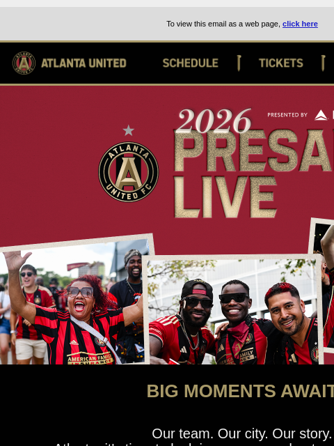 atlutd newsletter: Single Match Presale is live