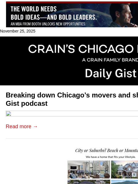 crainalerts newsletter: Breaking down Chicago’s movers and shakers: Crain'...