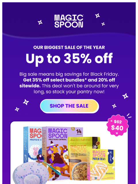 magicspoon newsletter: Black Friday starts NOW – up to 35% off 🎉