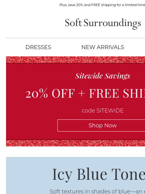 softsurroundings newsletter: Styles in Shades of Blue