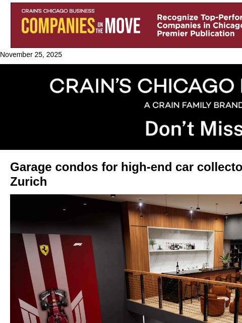 crainalerts newsletter: Luxury condos for car collectors planned in Lake Z...