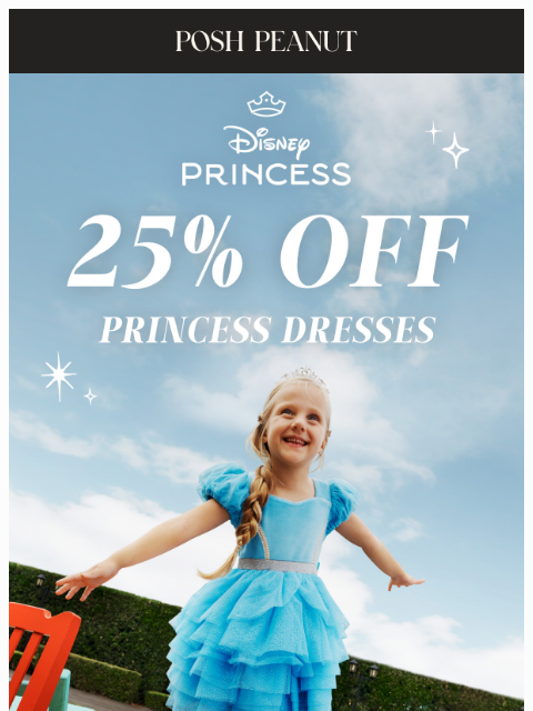 poshpeanut newsletter: 👑💫 25% OFF Disney Princess Dresses!