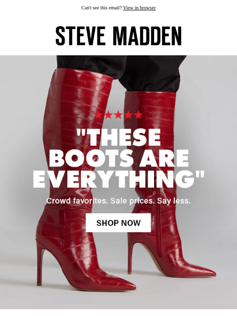 stevemadden newsletter: 30% Off 5-Star Faves.