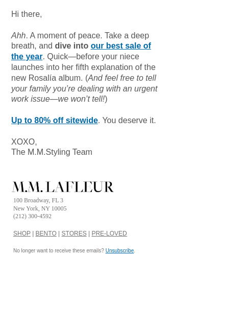 mmlafleur newsletter: YOU’VE GOT A LOT GOING ON