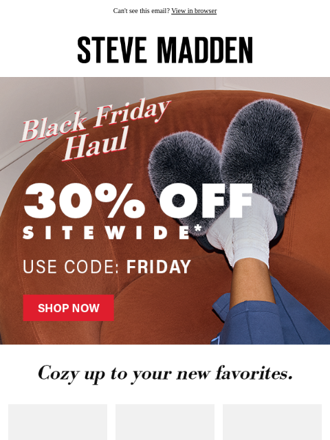 stevemadden newsletter: Next Stop: 30% OFF SITEWIDE