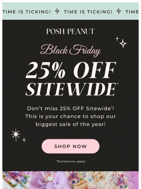 poshpeanut newsletter: 👋 Hey, Don’t Miss 25% Sitewide!