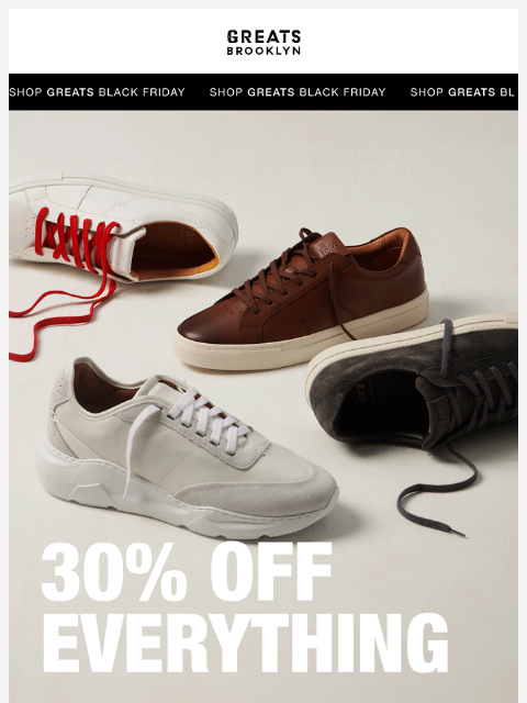 greatsbrand newsletter: Don’t wait, 30% off your favorites