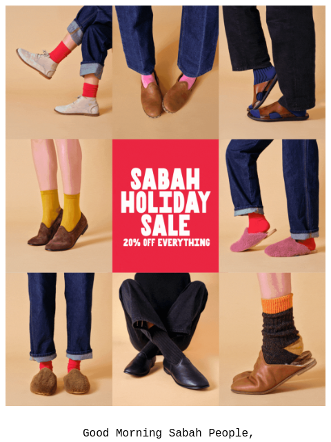sabah newsletter: 20% OFF ⚡ The Good Stuff Goes Fast