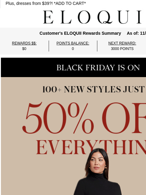 eloquii newsletter: 50% off everything (!!)