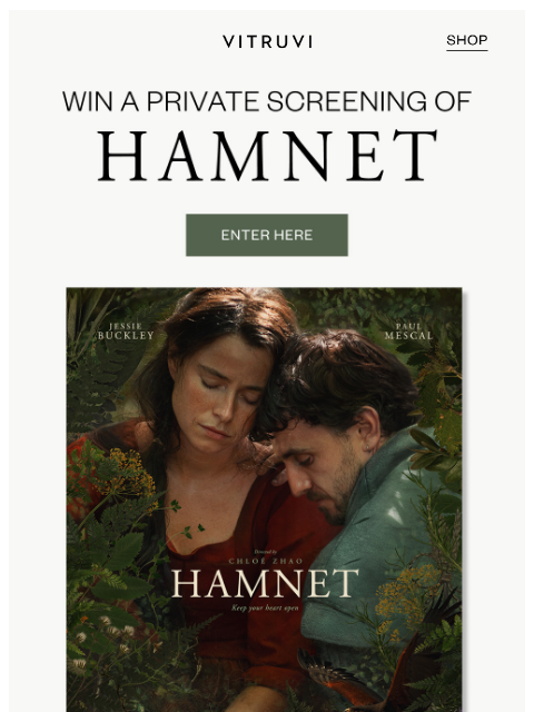 vitruvi newsletter: WIN A Private Screening of HAMNET 🎬
