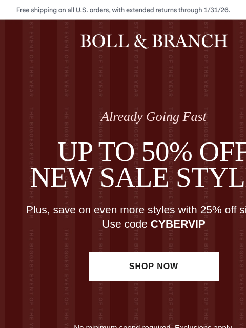 bollandbranch newsletter: Final Drop: 300+ new markdowns up to 50% off