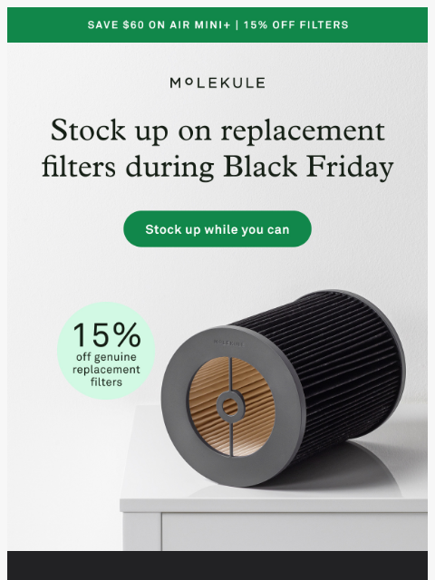 molekule newsletter: Don't Sleep on Better Air for Black Friday