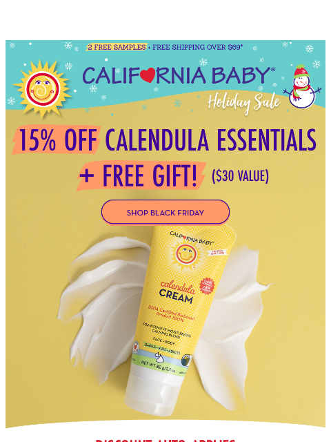 californiababy newsletter: Your Calendula Favorites, Now 15% Off