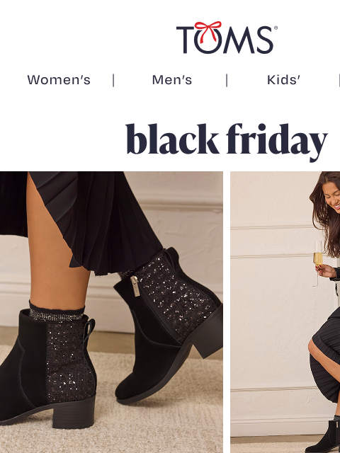 toms newsletter: Party-Ready Styles For 30-65% Off
