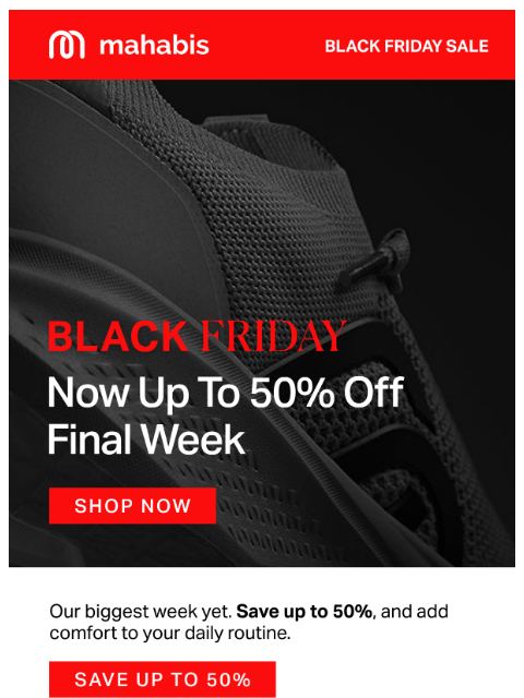mahabis newsletter: Black Friday: Now 50% off